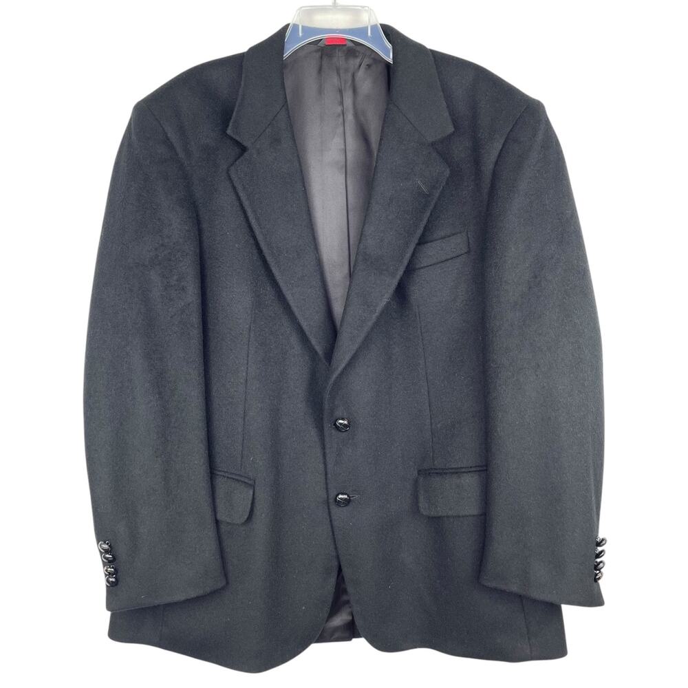 Charing Cross Braewick Mansour's Black Camel Hair Sports Jacket Men's 44 R
